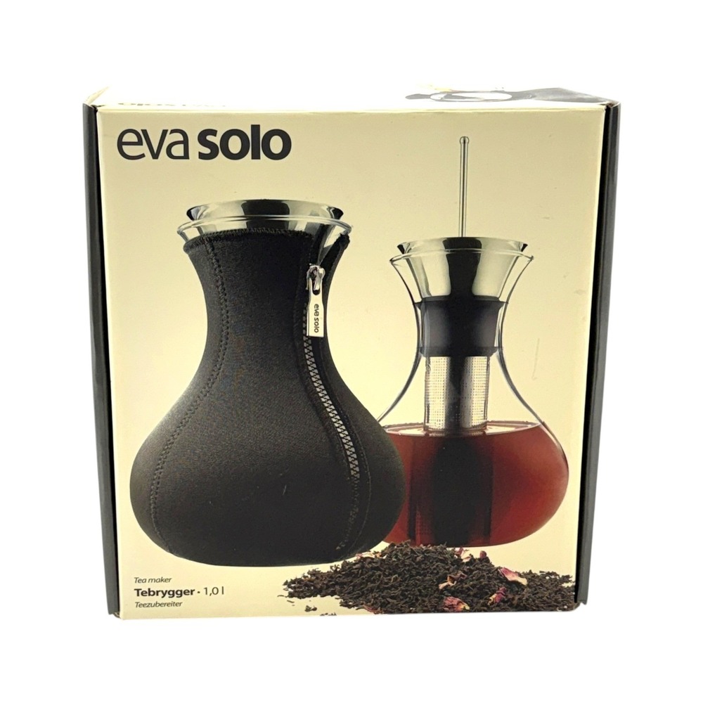 Eva Solo Tea Maker Glass Black Neoprene Cover 1.0L in Box Unused Scandinavian